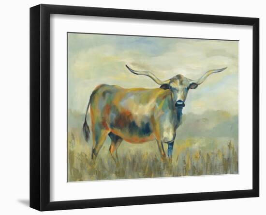 Colorful Longhorn Cow-Silvia Vassileva-Framed Art Print