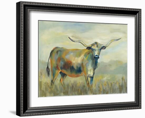 Colorful Longhorn Cow-Silvia Vassileva-Framed Art Print