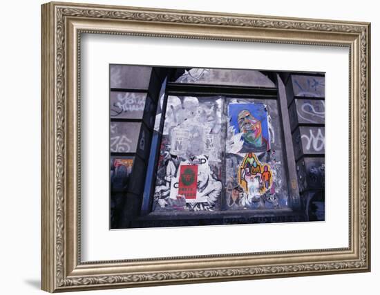 Colorful look at graffiti in Brooklyn NY-null-Framed Photo