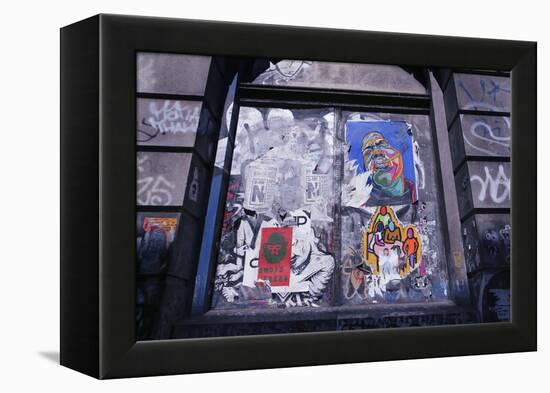 Colorful look at graffiti in Brooklyn NY-null-Framed Stretched Canvas