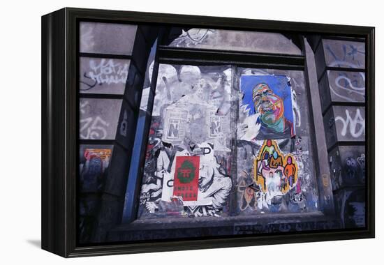 Colorful look at graffiti in Brooklyn NY-null-Framed Stretched Canvas