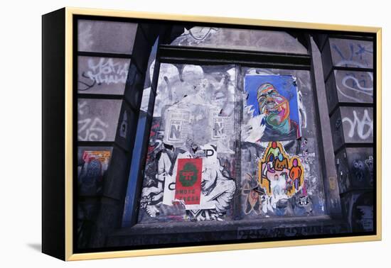 Colorful look at graffiti in Brooklyn NY-null-Framed Stretched Canvas