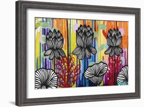 Colorful Lotus-Carla Bank-Framed Giclee Print