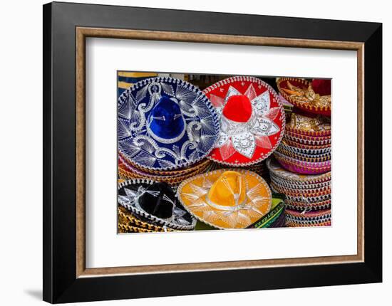 Colorful Mexican Sombreros-null-Framed Art Print