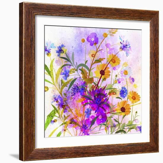 Colorful Mix Flowers-Ata Alishahi-Framed Giclee Print