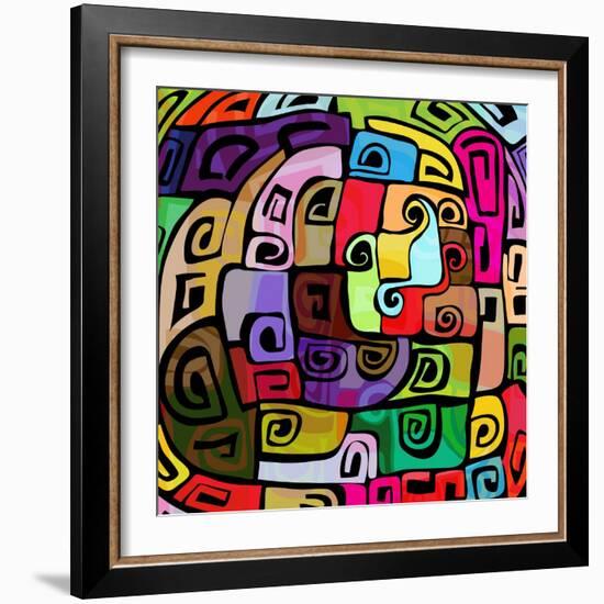 Colorful Modern Design-stekloduv-Framed Art Print