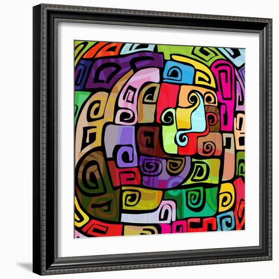 Colorful Modern Design-stekloduv-Framed Art Print