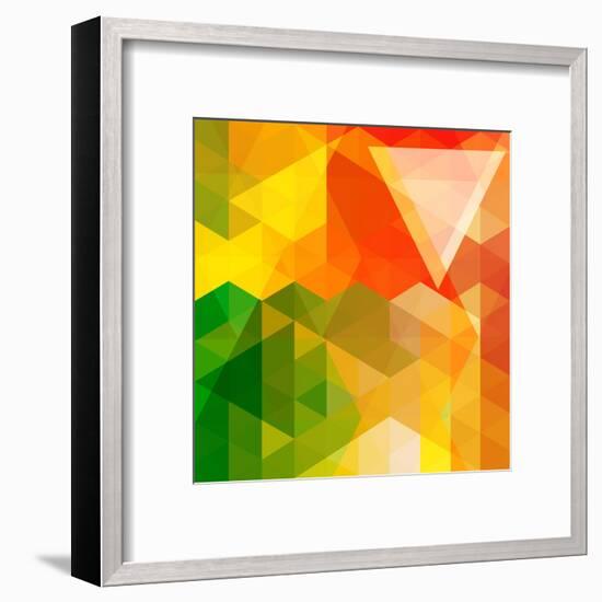 Colorful Mosaic Background Made Of Triangle Shapes-OlgaYakovenko-Framed Art Print