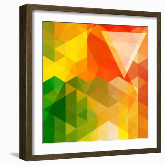 Colorful Mosaic Background Made Of Triangle Shapes-OlgaYakovenko-Framed Art Print