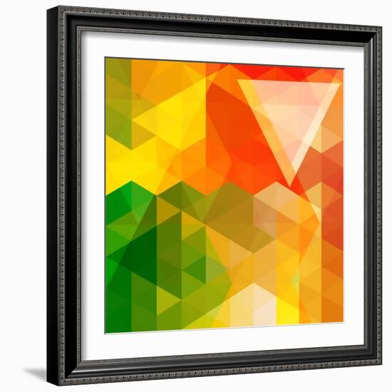 Colorful Mosaic Background Made Of Triangle Shapes-OlgaYakovenko-Framed Art Print