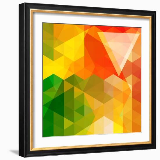 Colorful Mosaic Background Made Of Triangle Shapes-OlgaYakovenko-Framed Art Print