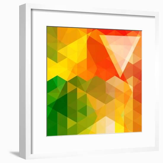 Colorful Mosaic Background Made Of Triangle Shapes-OlgaYakovenko-Framed Premium Giclee Print