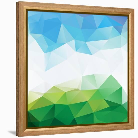 Colorful Mosaic Triangle Background-Rasveta-Framed Stretched Canvas