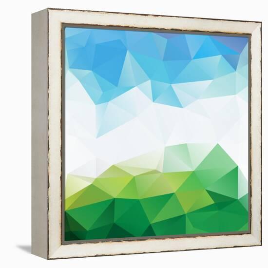 Colorful Mosaic Triangle Background-Rasveta-Framed Stretched Canvas