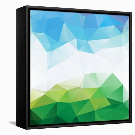 Colorful Mosaic Triangle Background-Rasveta-Framed Stretched Canvas