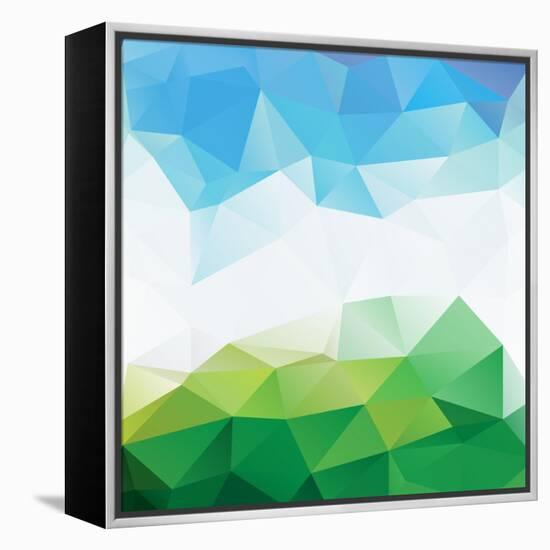 Colorful Mosaic Triangle Background-Rasveta-Framed Stretched Canvas