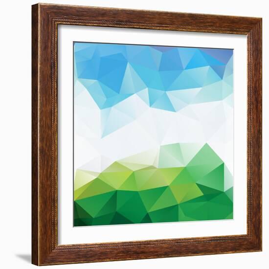 Colorful Mosaic Triangle Background-Rasveta-Framed Art Print