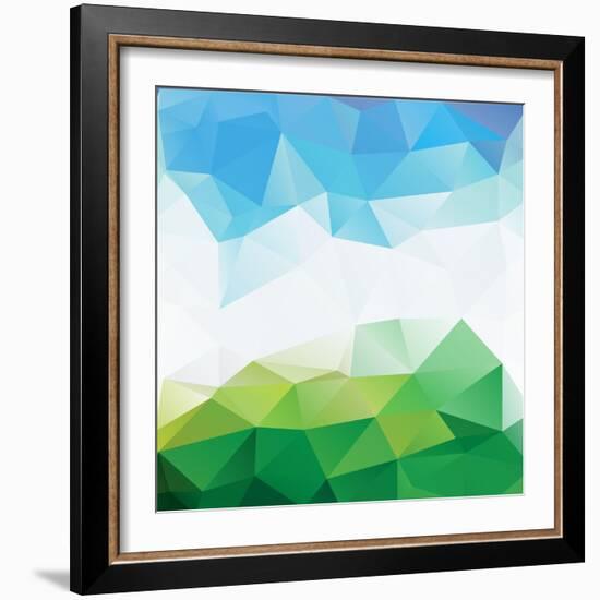 Colorful Mosaic Triangle Background-Rasveta-Framed Art Print