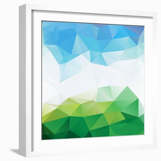 Colorful Mosaic Triangle Background-Rasveta-Framed Art Print