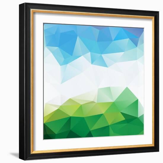 Colorful Mosaic Triangle Background-Rasveta-Framed Art Print