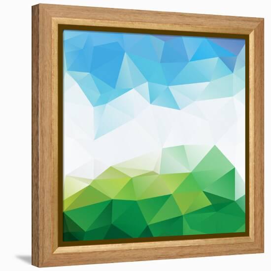 Colorful Mosaic Triangle Background-Rasveta-Framed Stretched Canvas