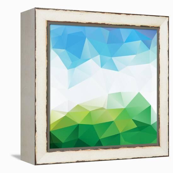 Colorful Mosaic Triangle Background-Rasveta-Framed Stretched Canvas