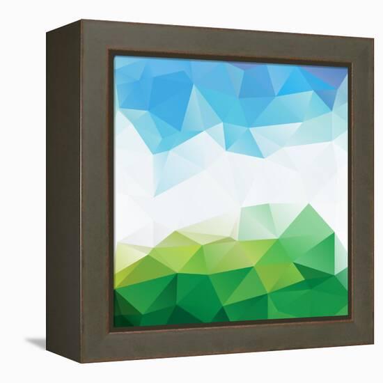 Colorful Mosaic Triangle Background-Rasveta-Framed Stretched Canvas