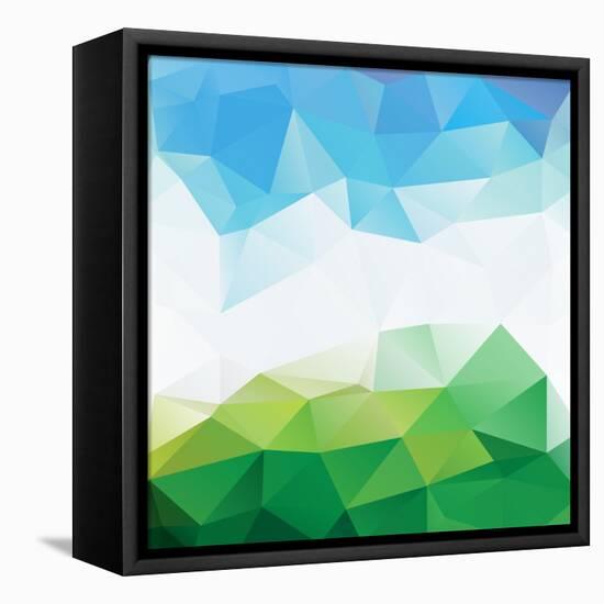 Colorful Mosaic Triangle Background-Rasveta-Framed Stretched Canvas