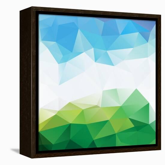 Colorful Mosaic Triangle Background-Rasveta-Framed Stretched Canvas