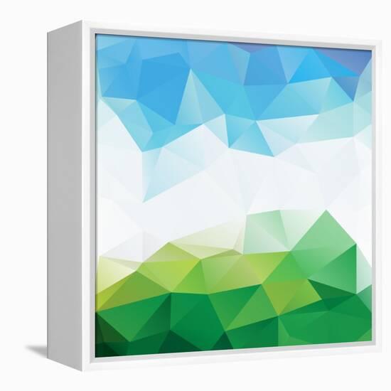 Colorful Mosaic Triangle Background-Rasveta-Framed Stretched Canvas