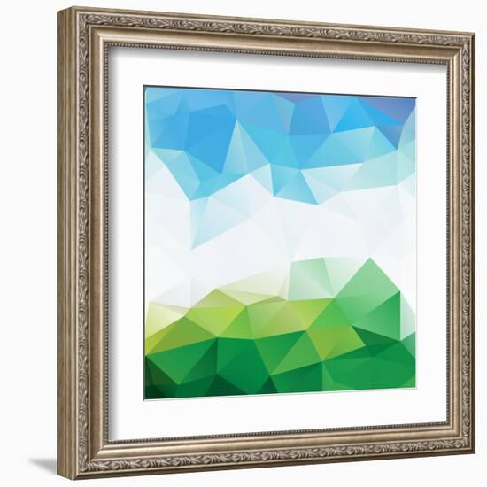 Colorful Mosaic Triangle Background-Rasveta-Framed Art Print