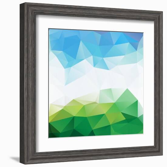 Colorful Mosaic Triangle Background-Rasveta-Framed Art Print