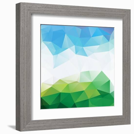 Colorful Mosaic Triangle Background-Rasveta-Framed Art Print