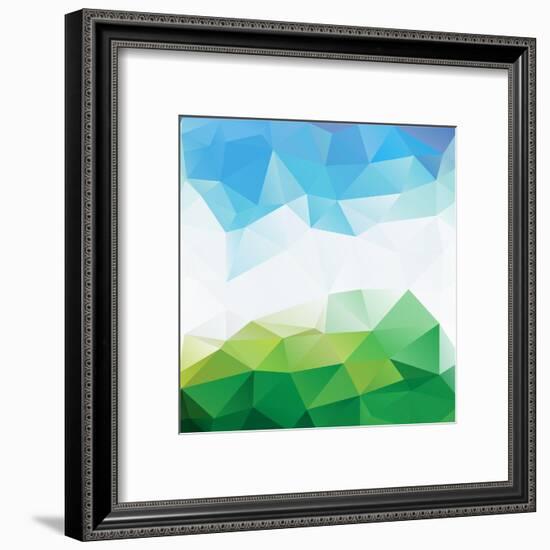 Colorful Mosaic Triangle Background-Rasveta-Framed Art Print