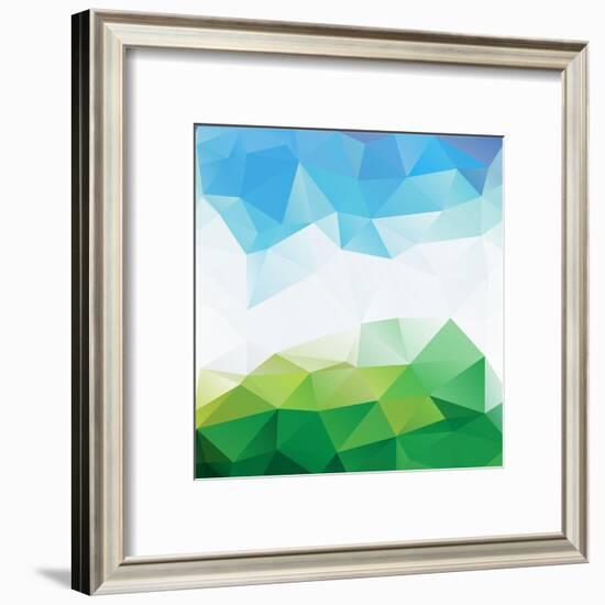 Colorful Mosaic Triangle Background-Rasveta-Framed Art Print