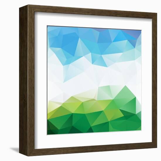 Colorful Mosaic Triangle Background-Rasveta-Framed Art Print