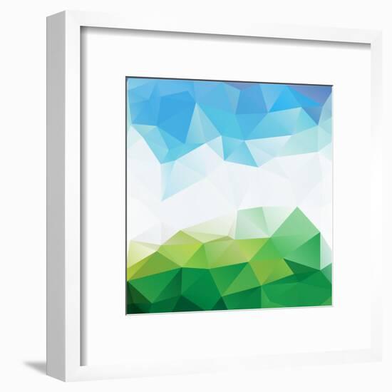 Colorful Mosaic Triangle Background-Rasveta-Framed Art Print