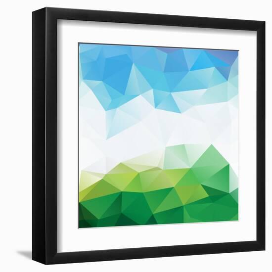 Colorful Mosaic Triangle Background-Rasveta-Framed Art Print