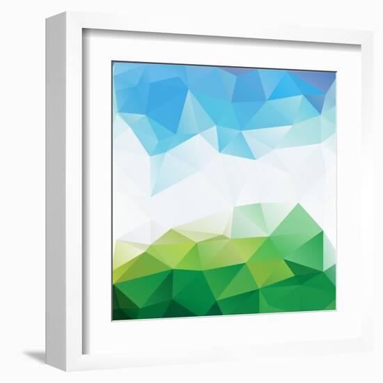 Colorful Mosaic Triangle Background-Rasveta-Framed Art Print