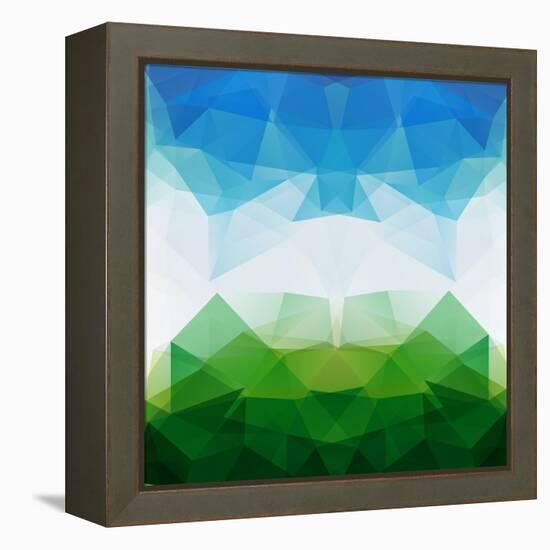 Colorful Mosaic Triangle Background-Rasveta-Framed Stretched Canvas