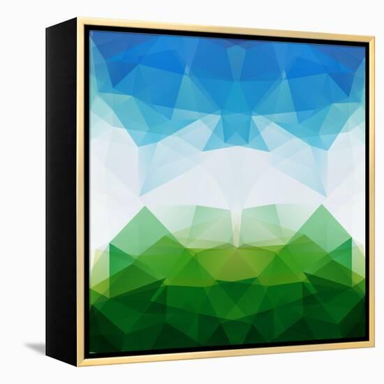 Colorful Mosaic Triangle Background-Rasveta-Framed Stretched Canvas