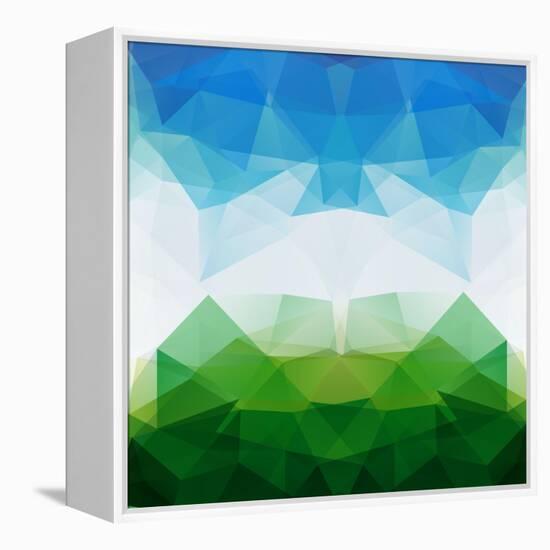 Colorful Mosaic Triangle Background-Rasveta-Framed Stretched Canvas