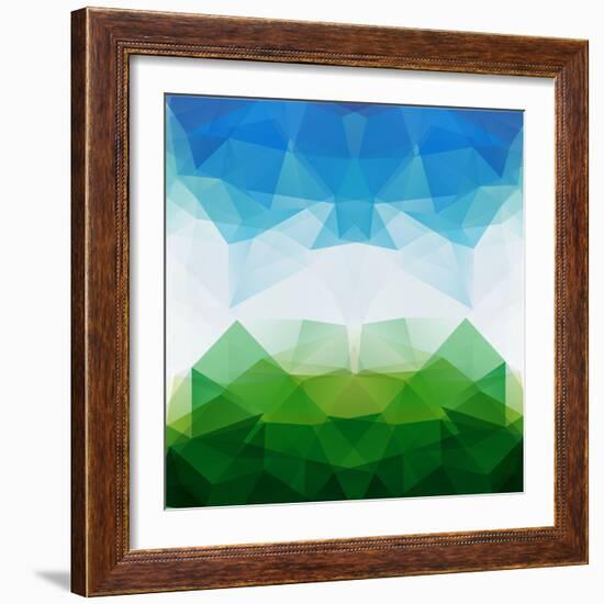 Colorful Mosaic Triangle Background-Rasveta-Framed Art Print