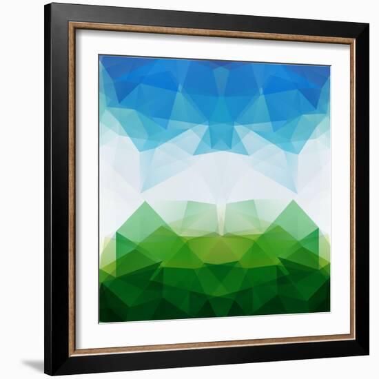 Colorful Mosaic Triangle Background-Rasveta-Framed Art Print