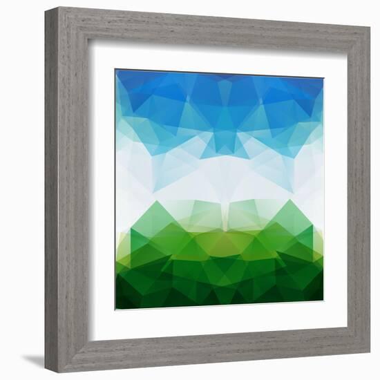 Colorful Mosaic Triangle Background-Rasveta-Framed Art Print