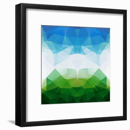 Colorful Mosaic Triangle Background-Rasveta-Framed Art Print