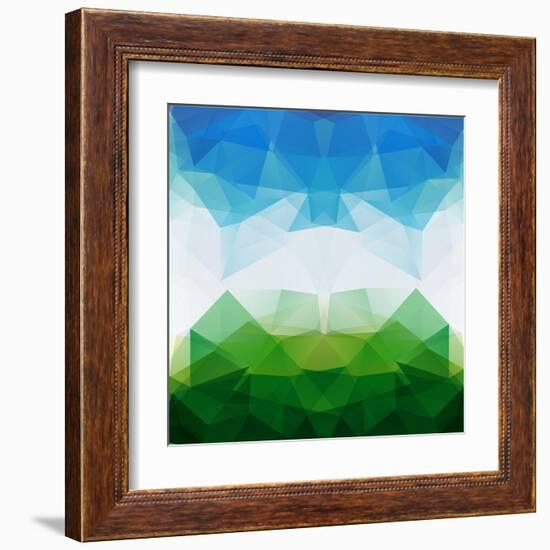 Colorful Mosaic Triangle Background-Rasveta-Framed Art Print