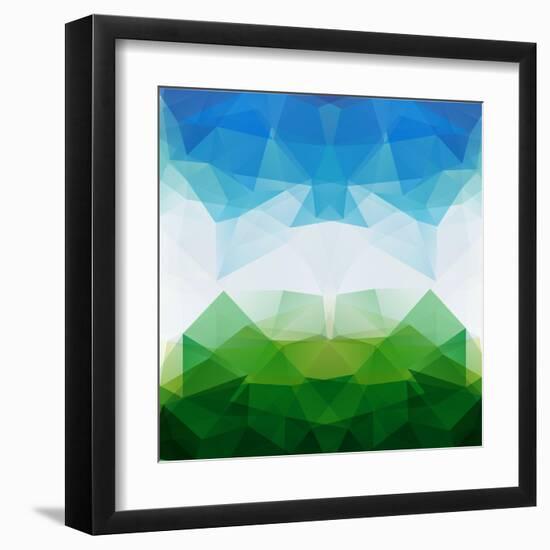 Colorful Mosaic Triangle Background-Rasveta-Framed Art Print