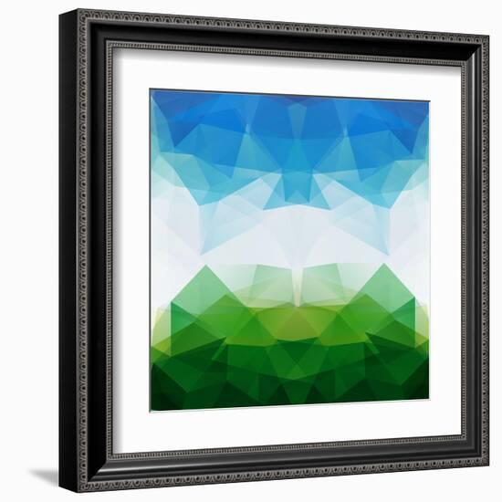 Colorful Mosaic Triangle Background-Rasveta-Framed Art Print