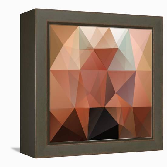 Colorful Mosaic Triangle Background-Rasveta-Framed Stretched Canvas